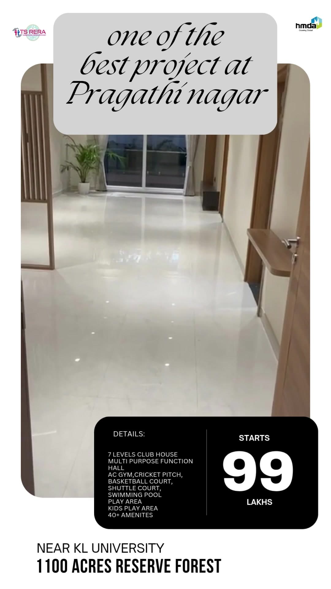 3 BHK Flat (1669 sqft) - Pragathi Greenwoods